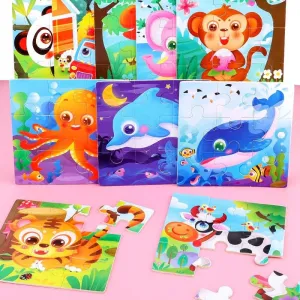 3D Wooden Puzzle Jigsaw Toys Wood 3d Cartoon Animal Puzzles Intelligence Kids Early Educational Toys for Children