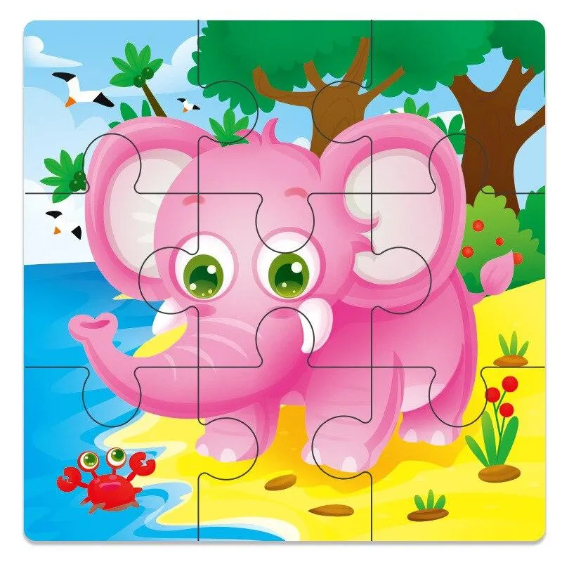 3D Wooden Puzzle Jigsaw Toys Wood 3d Cartoon Animal Puzzles Intelligence Kids Early Educational Toys for Children