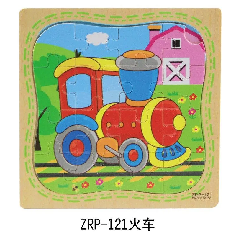 3D Wooden Puzzle Jigsaw Toys Wood 3d Cartoon Animal Puzzles Intelligence Kids Early Educational Toys for Children