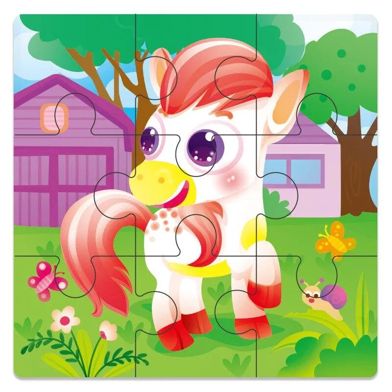 3D Wooden Puzzle Jigsaw Toys Wood 3d Cartoon Animal Puzzles Intelligence Kids Early Educational Toys for Children