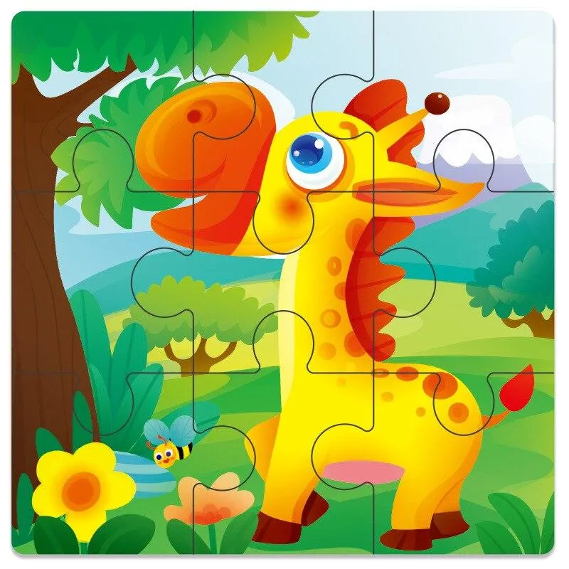 3D Wooden Puzzle Jigsaw Toys Wood 3d Cartoon Animal Puzzles Intelligence Kids Early Educational Toys for Children