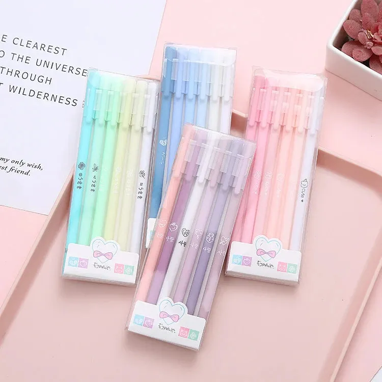 4-Pack: Morandi Color Gel Pen Kawaii Office School Student Stationery Supplies