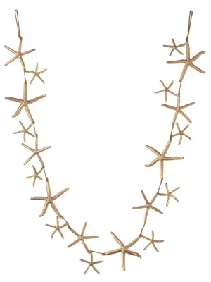 60" Champagne Color Glitter Starfish Nautical Beach Style Tree Garland