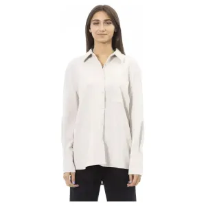 Alpha Studio White Polyester Women Shirt