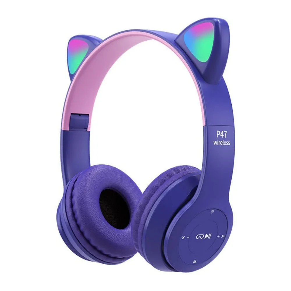 Cat Ears LED Bluetooth Headphones