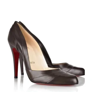 Christian Louboutin Insectica 110 Black Leather Pleated Pump Heels 41 UK 8