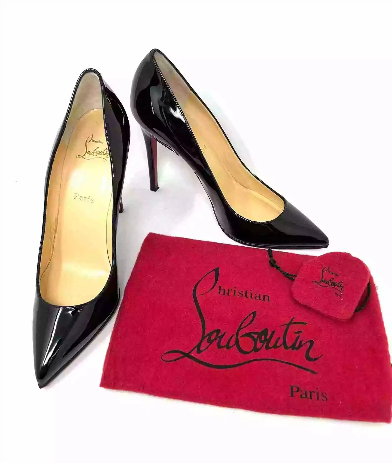 Christian Louboutin Pigalle 100 Black Patent Leather Pump Heels 40 UK 7