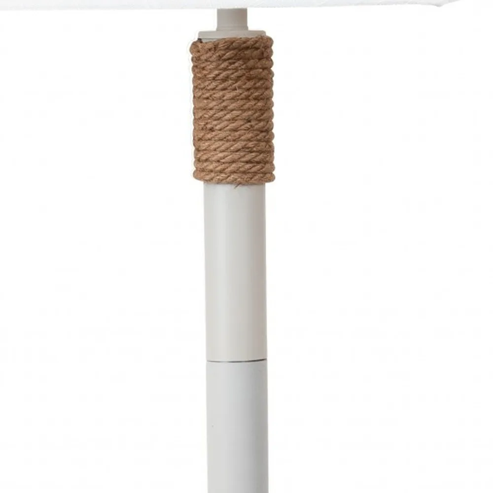 Classic Bright White and Nautical Rope Floor Lamp