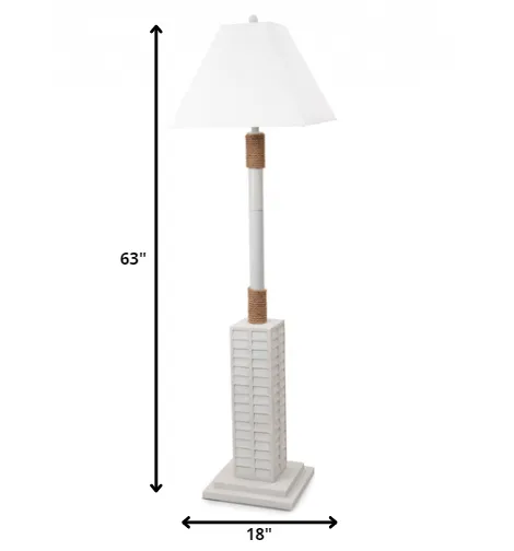 Classic Bright White and Nautical Rope Floor Lamp