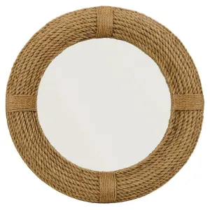 Coastal Style Natural Jute Round Rope Wall Mirror