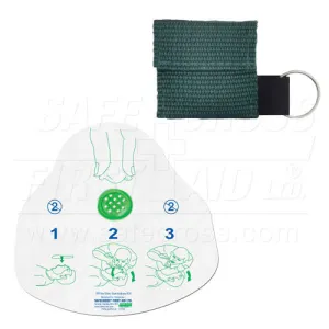 CPR FACE SHIELD IN MINI POUCH - GREEN