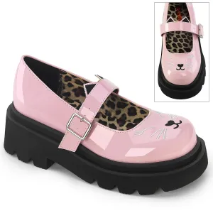 Demonia RENEGADE-56 | Baby Pink Patent Leather Mary Janes