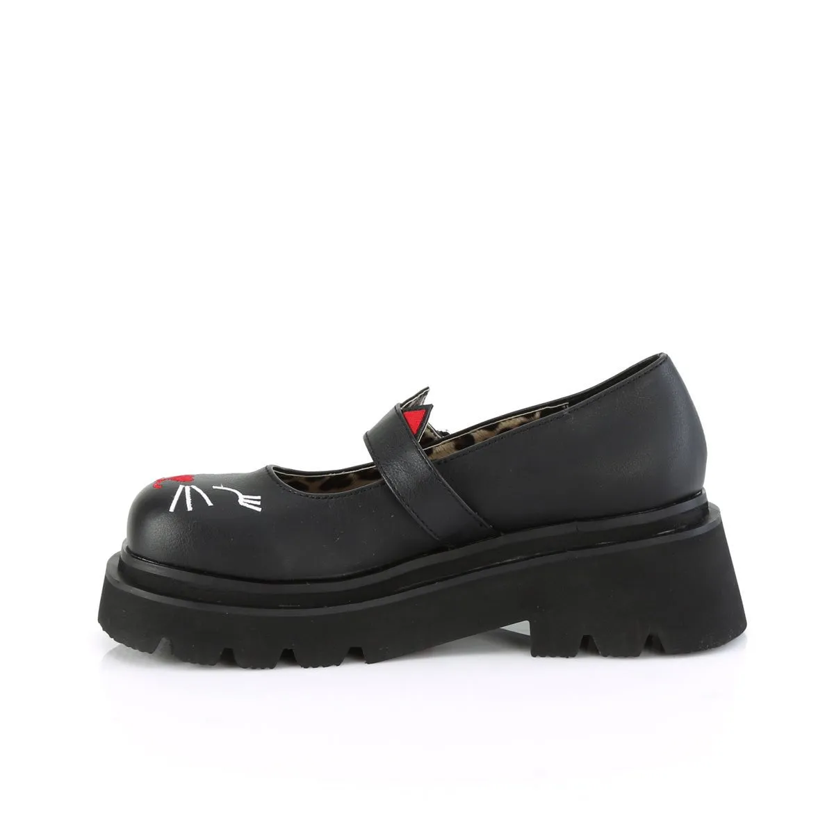 Demonia RENEGADE-56 | Black Vegan Leather Mary Janes