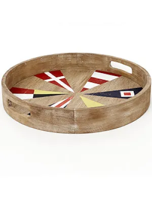 Euro Coastal Nautical Pennants Serving Tray