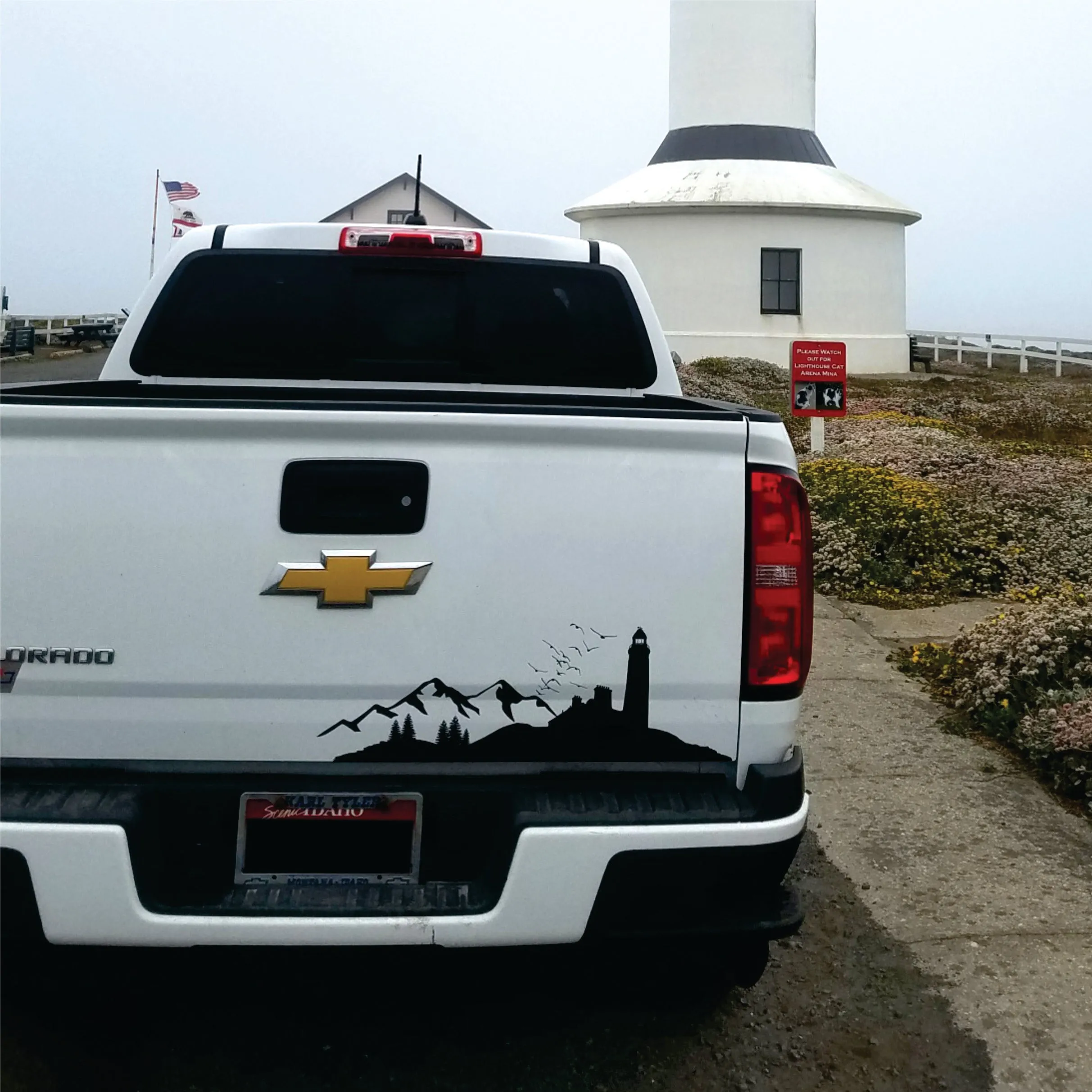 Light House Beach & Mountain Scene -Single side