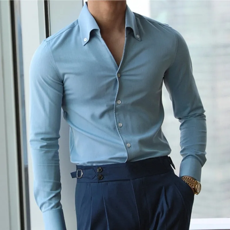 Men's Business Casual Slim Lapel Shirt