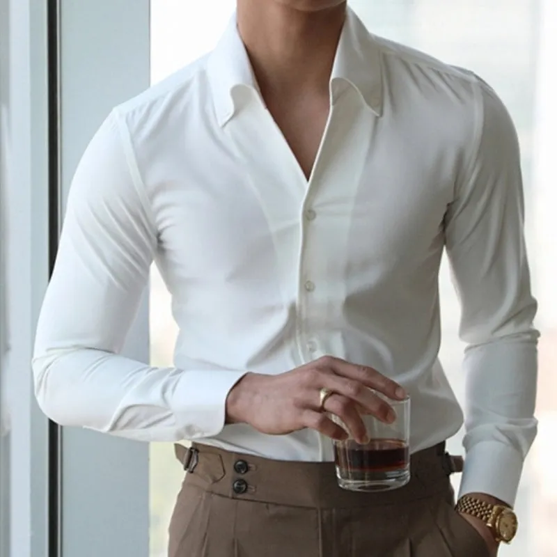 Men's Business Casual Slim Lapel Shirt