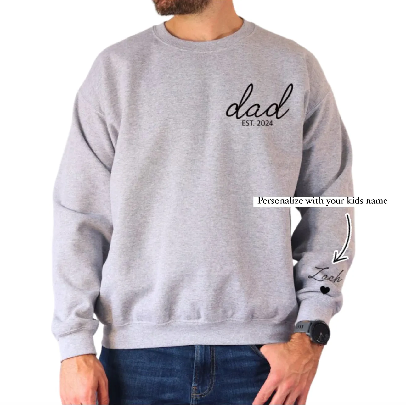 Men's Tracksuit Top - dad with kids names on sleeve