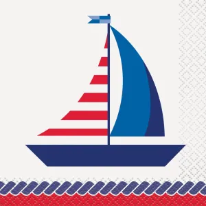 Nautical Sailboat Beverage Napkin