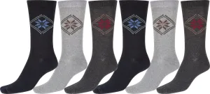 Sakkas Men's Snowflake Cotton Poly Blend Dress Socks Value 6-Pack