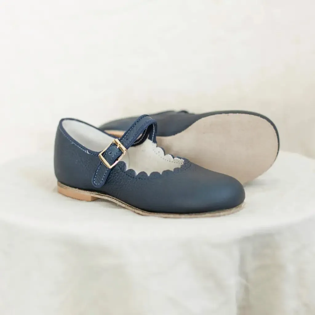 Scalloped Mary Jane - Navy