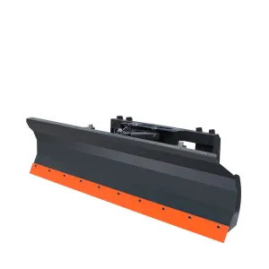 TMG Industrial 86” Skid Steer Dozer Blade/Snow Plow Pusher, 30° Left & Right, Bolt-On Cutting Edge, Adjustable Skid Shoes, Universal Quick Mount, TMG-DB86