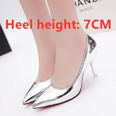 Women Fashion Golden Comfortable on Lady Wedding Party High Heel