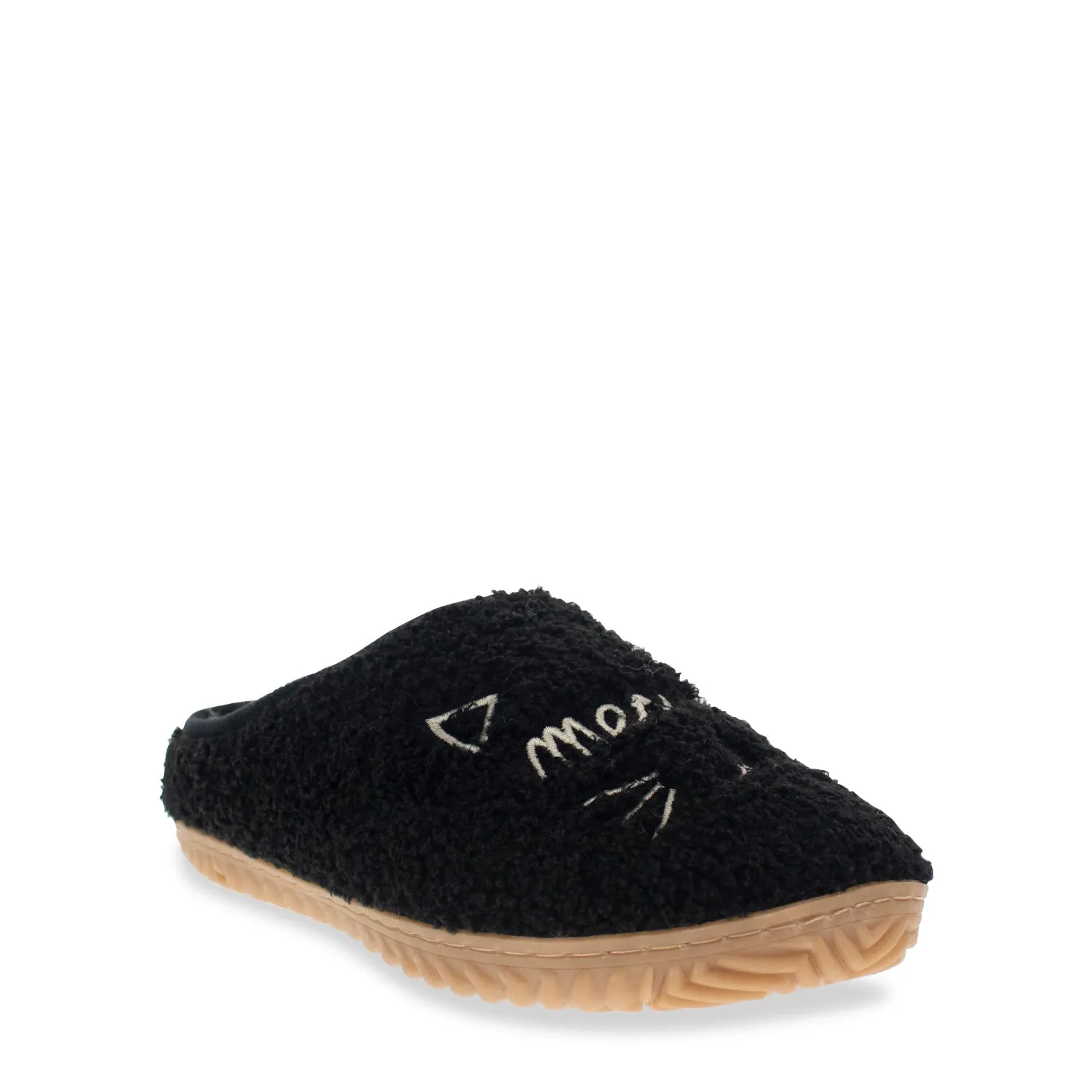 Women's Graphic Meowzzer Cat Slipper - Black